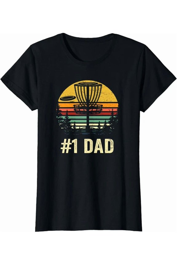 Hot Trending Tee With #1 Dad Disc Golf Gift Number One Father Frisbee T-Shirt