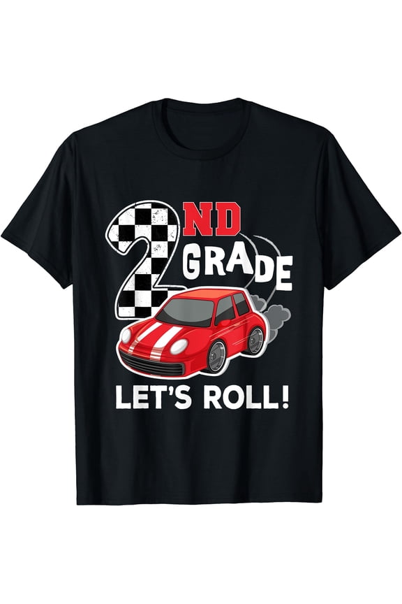 Hot Trending Tee With 2Nd Grade Second Grade First Day Of School Boys Kid Race Car T-Shirt