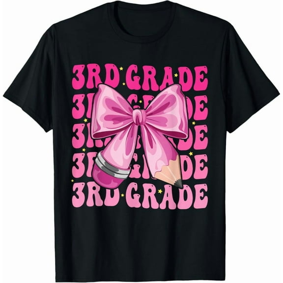 Hot Trending Tee With 3Rd Grade Girls Coquette Bow Back To School Third Grade T-Shirt