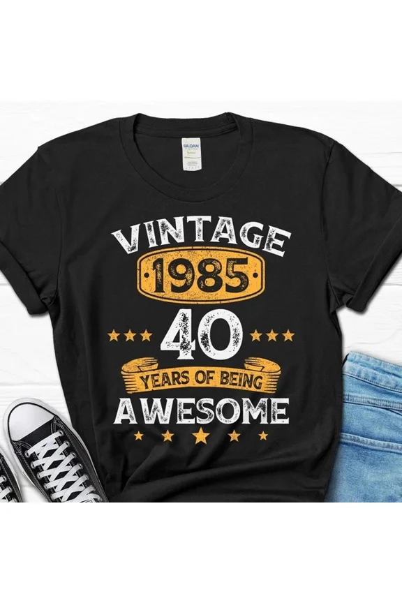 Hot Trending Tee With 40Th Birthday Gift, 40 Years Men'S Gift, 40Th Birthday Shirt, 40Th Bday T-Shi...