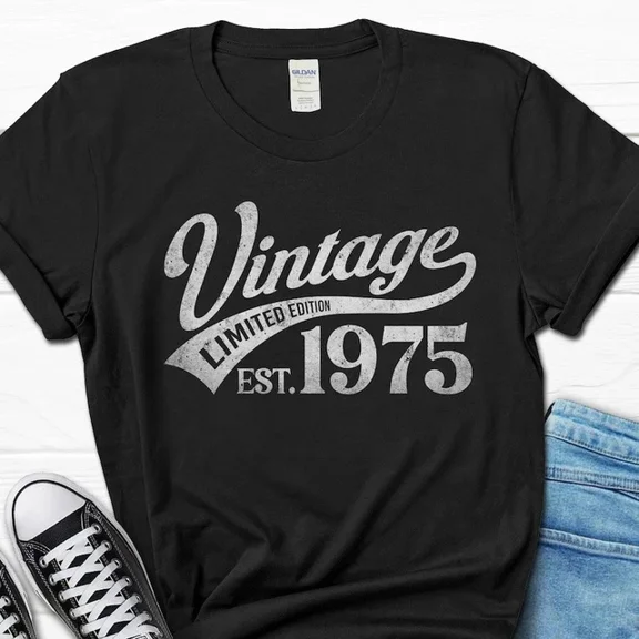 Hot Trending Tee With 50Th Birthday T-Shirt For Men, Vintage 1975 Men'S Shirt, 50 Year Old Tee, 50T...