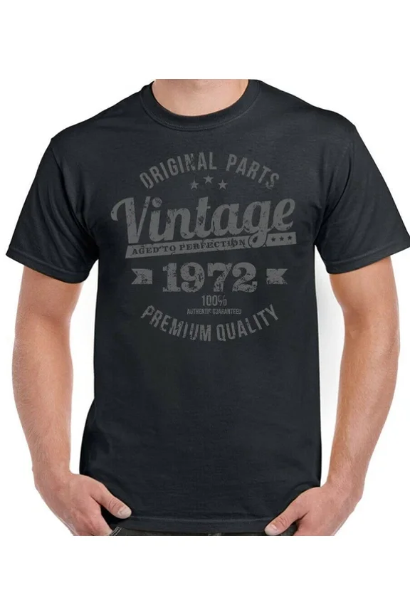 Hot Trending Tee With 53Rd Birthday T-Shirt 1972 Mens Womens Distressed 52 Vintage Year Quality