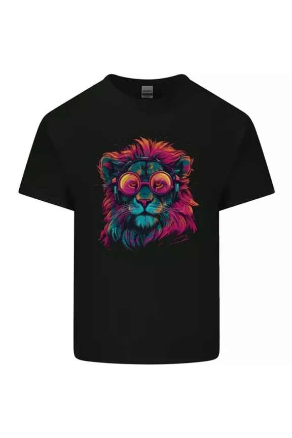 Hot Trending Tee With A Retrowave Lion Mens Womens S-5Xl T-Shirt