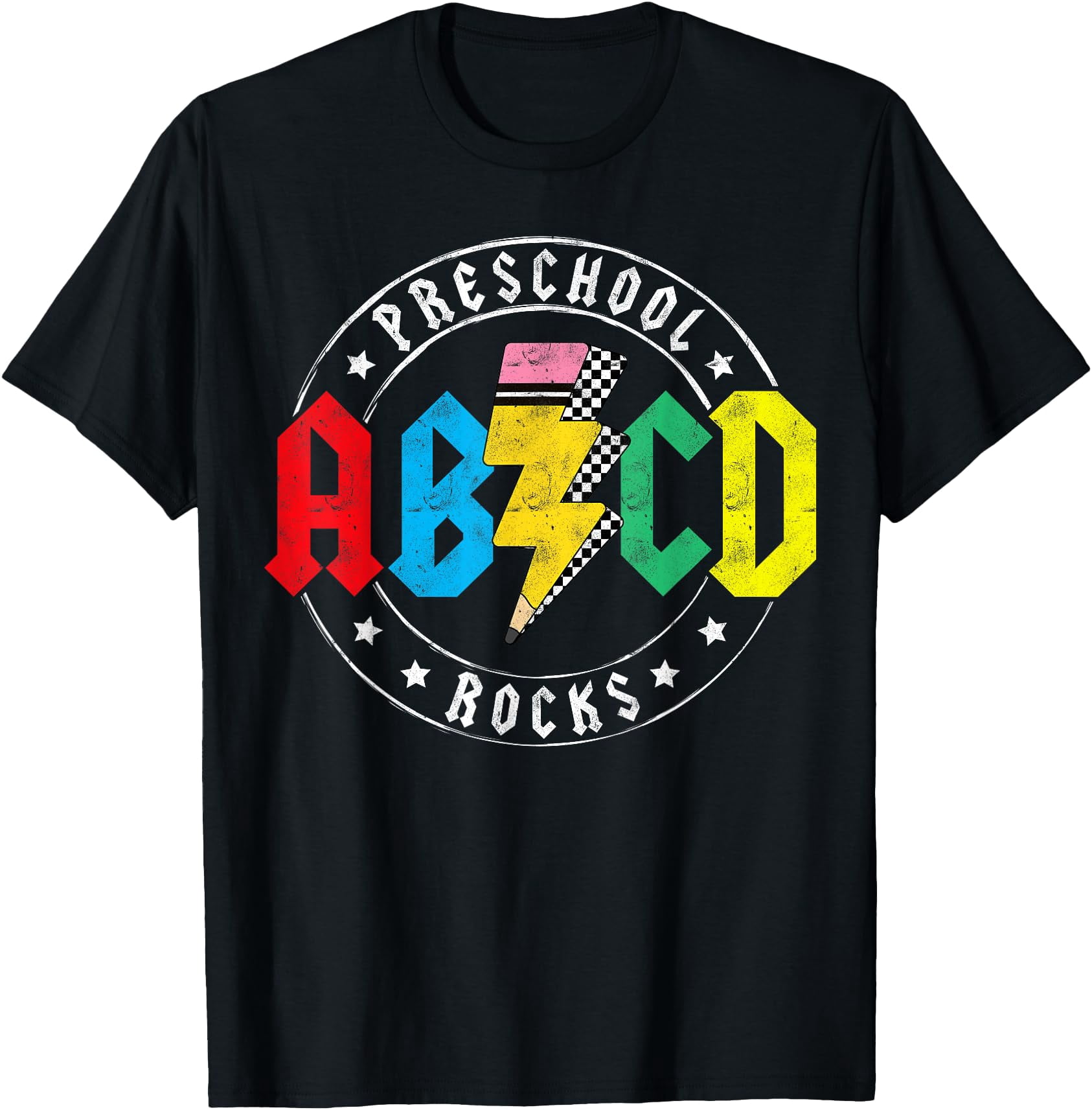 Hot Trending Tee With Abcd Preschool Rocks 1St Day Pre-K Teacher Back ...