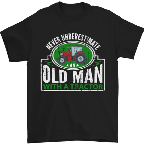Hot Trending Tee With An Old Man With A Tractor Farmer Mens Womens S-5Xl T-Shirt