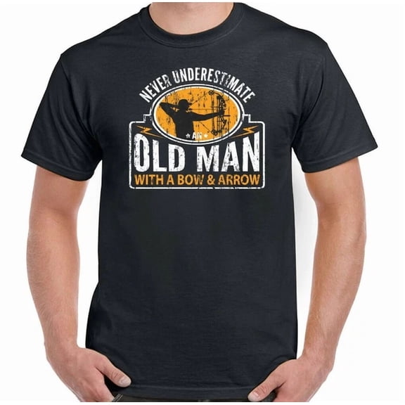 Hot Trending Tee With Archery T-Shirt Archer Never Underestimate An Old Man With Bow Arrow Mens Womens