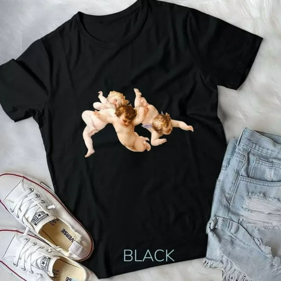 Hot Trending Tee With Baby Angel Shirt Cute Vintage Cherub Aesthetic Top Angel Tee Unisex T-Shirt