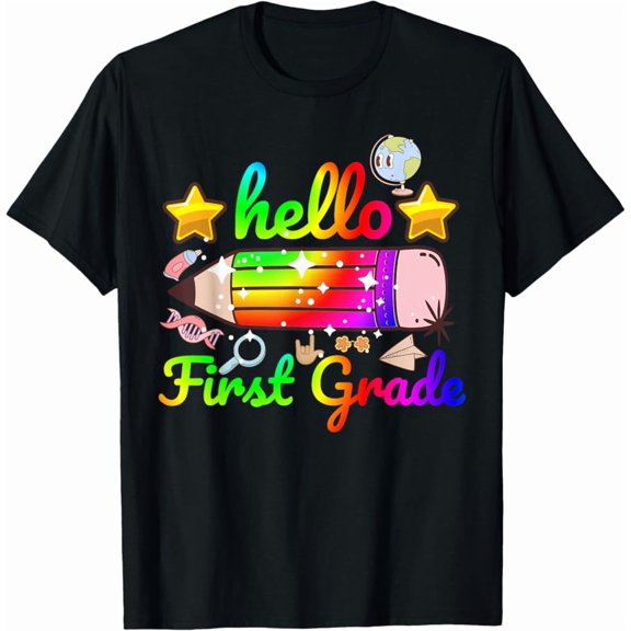 Hot Trending Tee With Back To School Hello First Grade Team 1St Grade Boy Girl T-Shirt