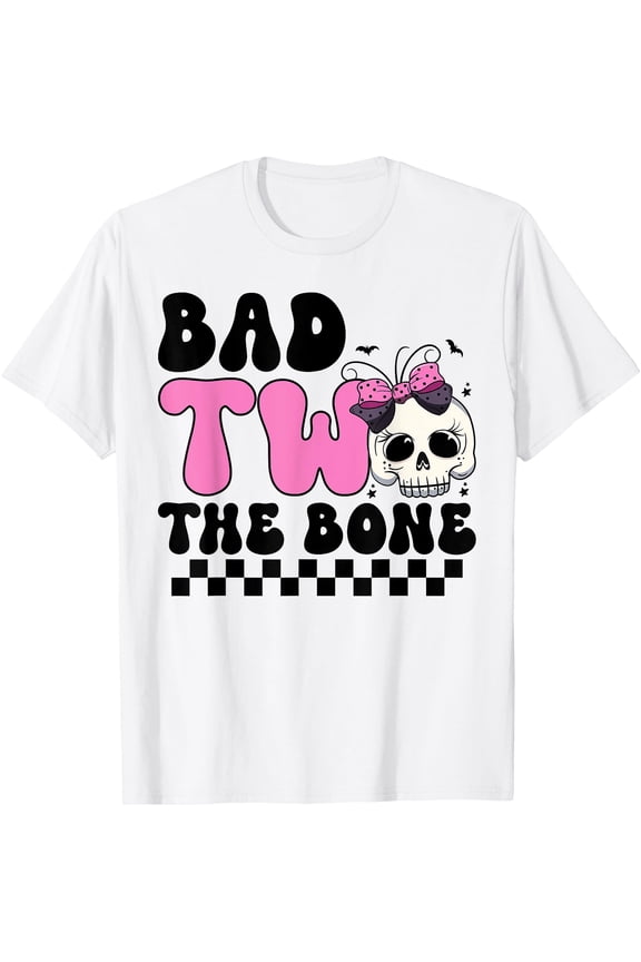 Hot Trending Tee With Bad Two The Bone 2Nd Birthday Kid Girl Spooky Birthday Unisex S-5Xl T-Shirt