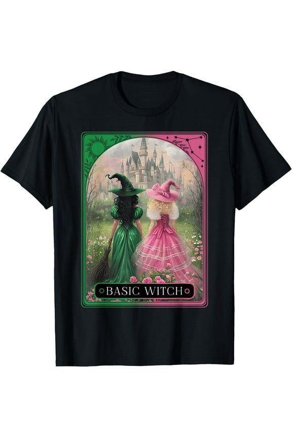 Hot Trending Tee With Basic Witch Halloween Witches Pink & Green Witchcraft S-5Xl T-Shirt