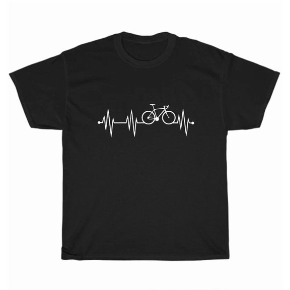 Hot Trending Tee With Bicycle Heartbeat Racing Cyclist Bike Pulse Line T-Shirt Unisex Tee Gift