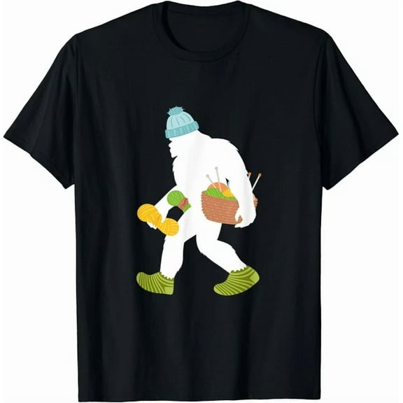 Hot Trending Tee With Bigfoot Knitting Lover I'D Rather Be Knitting Knitter Gift Unisex T-Shirt