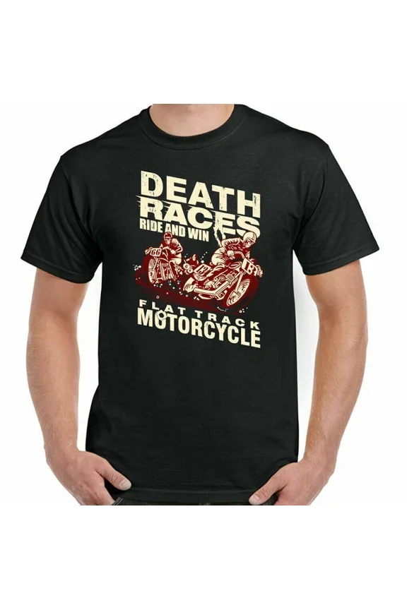 Hot Trending Tee With Biker T-Shirt Motorbike Cafe Racer Bike Motorcycle Indian Death Races Mens Womens Top