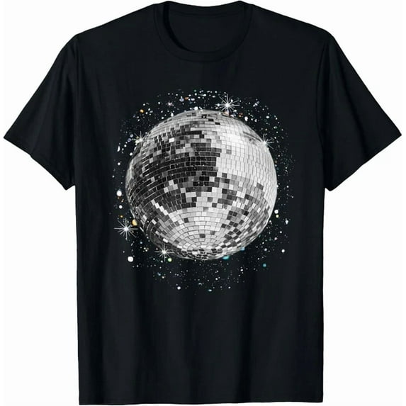 Hot Trending Tee With Black And White Disco Ball Club Retro Gift Tee Unisex T-Shirt