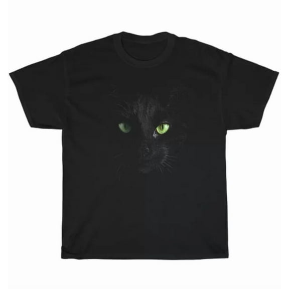 Hot Trending Tee With Black Cat Face Kitten Pet Animal Lover Owner T-Shirt Unisex Tee Gift New