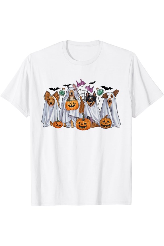 Hot Trending Tee With Boo Dogs Ghost Pumpkins Spooky Dog Lover Outfit Unisex S-5Xl T-Shirt