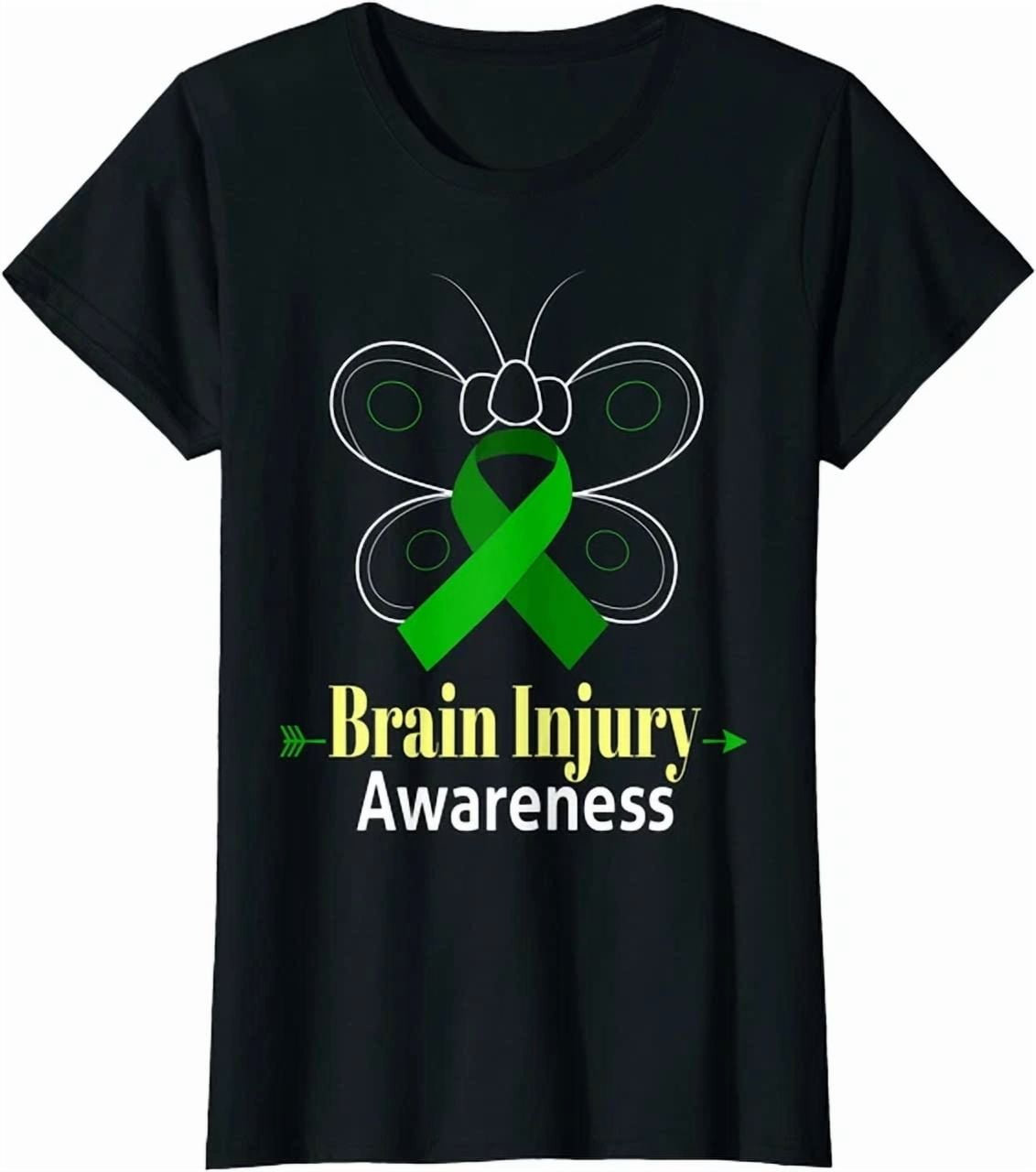 Hot Trending Tee With Butterfly Green Ribbon Brain Injury Awareness T ...