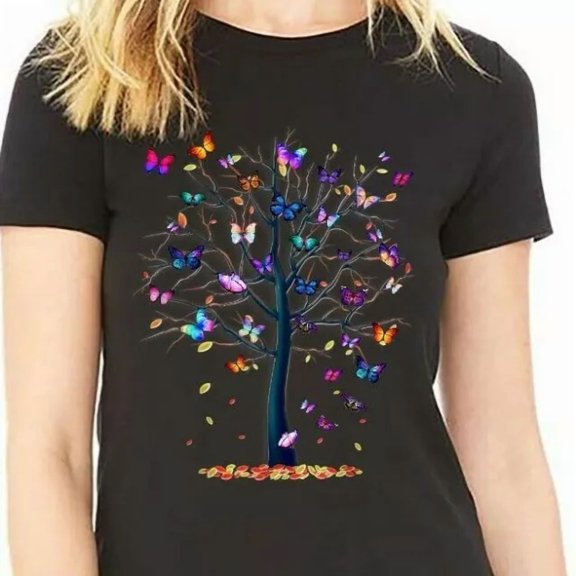 Hot Trending Tee With Butterfly Tree Beautiful - Unisex Form T-Shirt