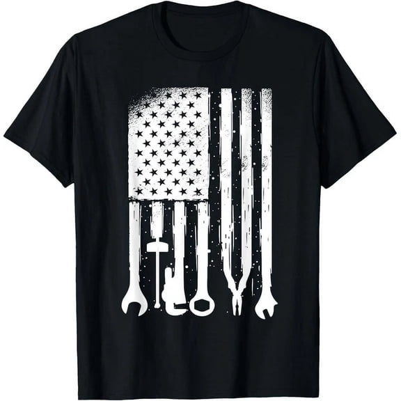 Hot Trending Tee With Car Mechanic Mechanical Us Flag Repair Car Mechanic Gift Unisex T-Shirt