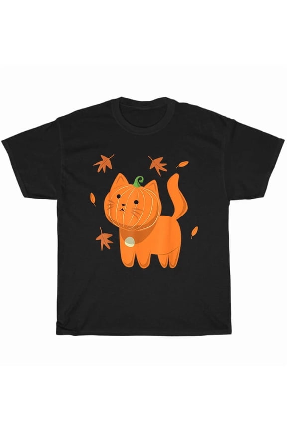 Hot Trending Tee With Cat Pumpkin Jack-O-Lantern Cats Costume T-Shirt Unisex Tee Gift