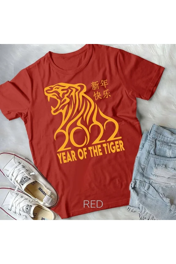 Hot Trending Tee With Chinese New Year Clothing Red Tiger Chinese New Year 2022 Unisex & T-Shirt