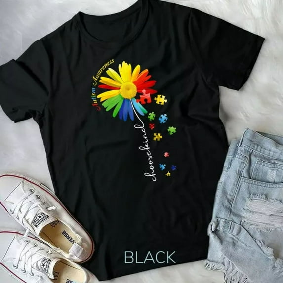 Hot Trending Tee With Choose Kind Autism Awareness Sunflower Mom Women Cute Gifts T-Shirt