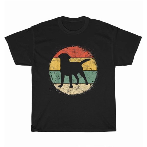 Hot Trending Tee With Circular Vintage Retro Labrador Owner Golden Black Lab T-Shirt Dog Lover Unisex