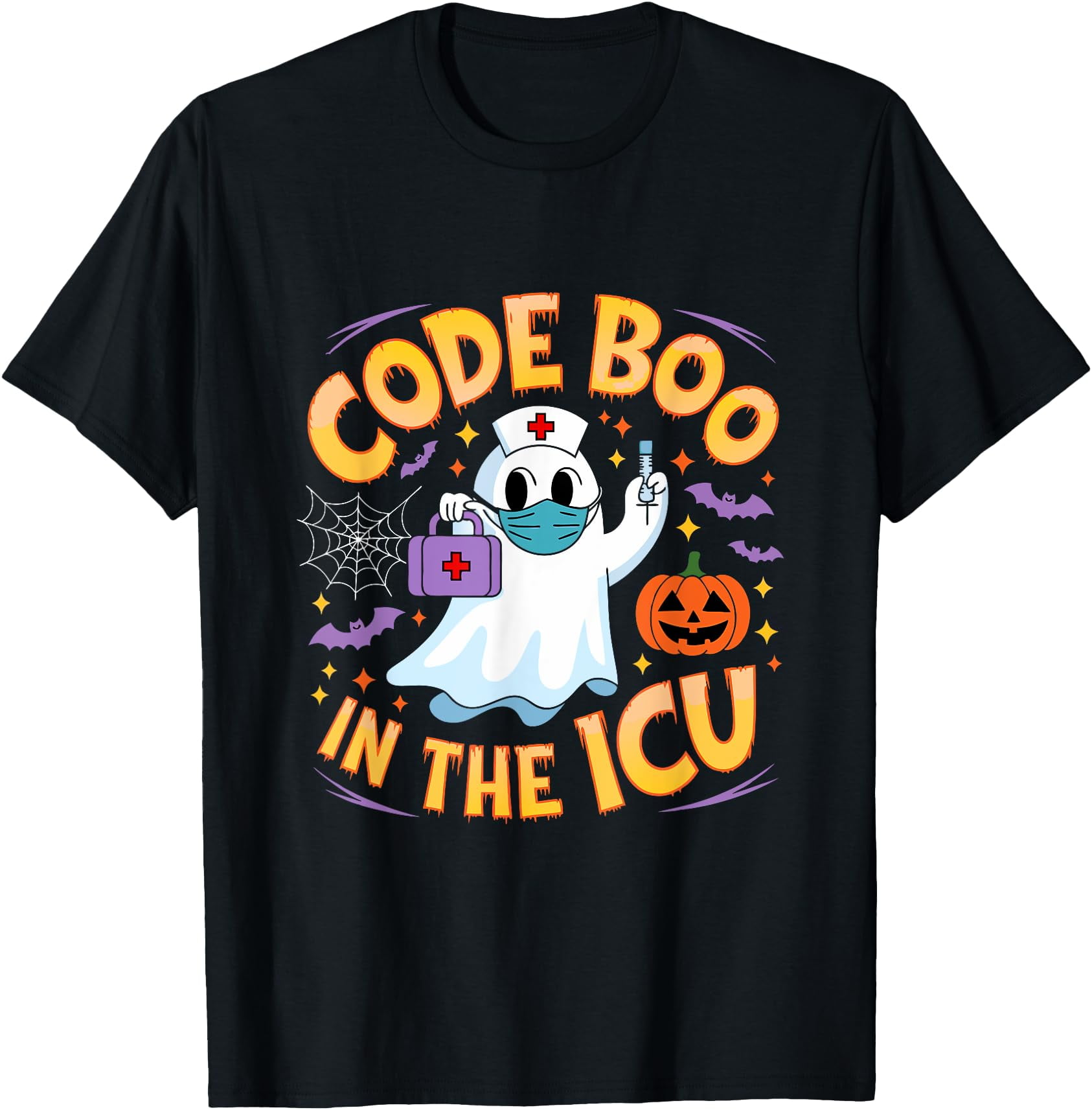 Hot Trending Tee With Code Boo In The Icu Ghost Nurse Design For ...