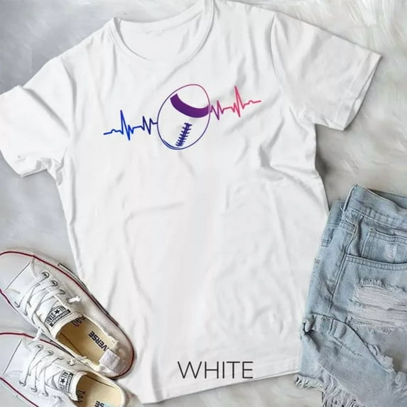 Hot Trending Tee With Colorful - Heartbeat Pulse American Football Rugby Footballer Unisex T-Shirt