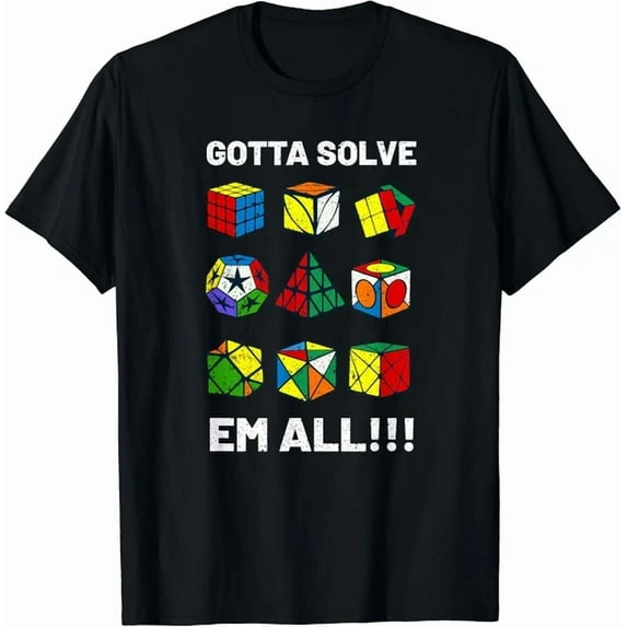 Hot Trending Tee With Competitive Puzzle Cube Gotta Solve Em All Speed Cubing Gift Unisex T-Shirt