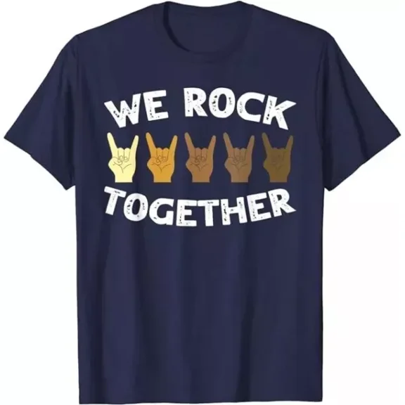 Hot Trending Tee With Cool We Rock Together Rocker Hand Unisex T-Shirt