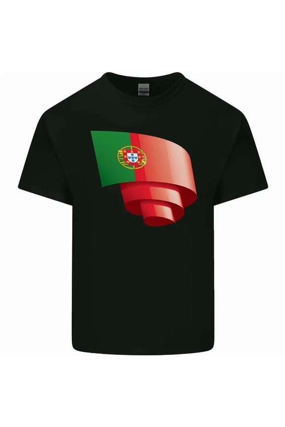 Hot Trending Tee With Curled Portugal Flag Portugese Day Football Mens Womens S-5Xl T-Shirt