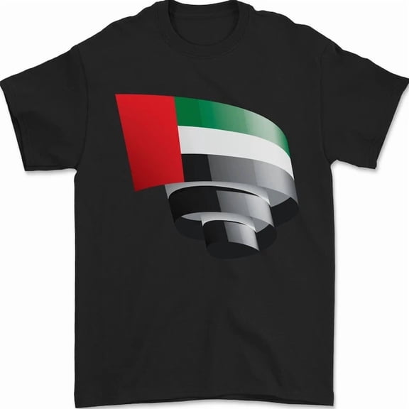 Hot Trending Tee With Curled Uae Flag Day Emirati Day Football Mens Womens S-5Xl T-Shirt