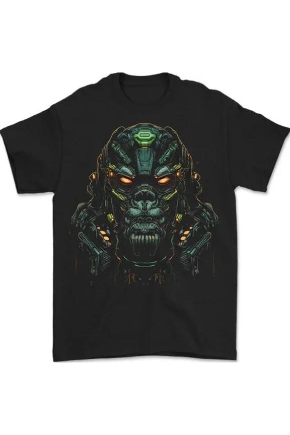 Hot Trending Tee With Cyber Gorilla Ape Fantasy Mens Womens S-5Xl T-Shirt
