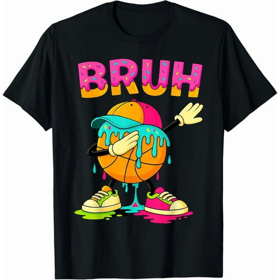 Hot Trending Tee With Dabbing Basketball Drip Shirt Bruh Basketball Drip Ice Cream T-Shirt