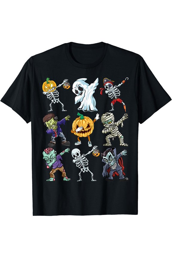 Hot Trending Tee With Dabbing Guys Skeleton Zombie Mummy Ghost Pumpkin Unisex S-5Xl T-Shirt