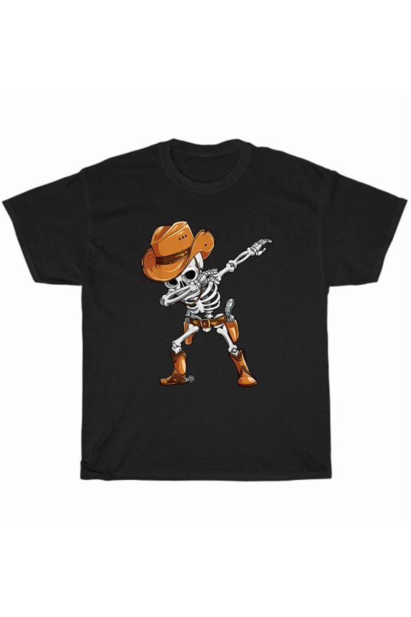 Hot Trending Tee With Dabbing Skeleton Cowboy Costume Dab Dance T-Shirt Unisex Gift