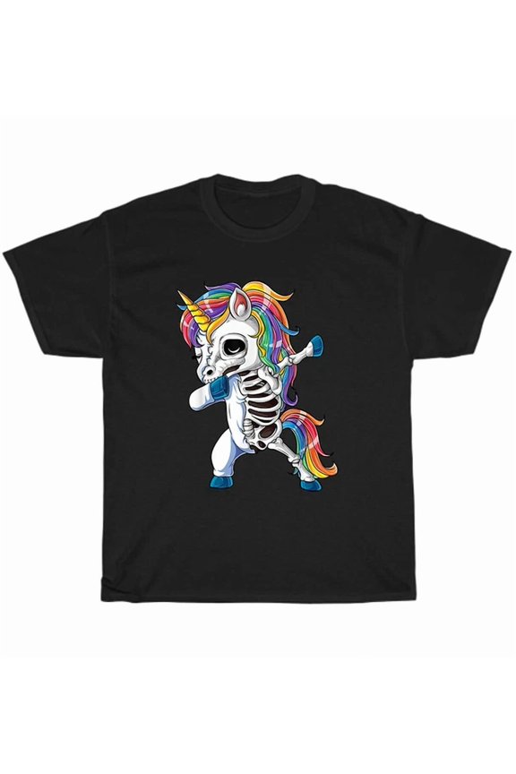 Hot Trending Tee With Dabbing Unicorn Skeleton Girls Dab Dance T-Shirt Unisex Tee Gift