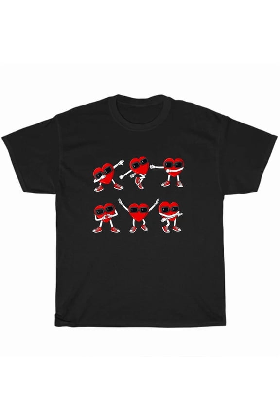 Hot Trending Tee With Dancing Hearts Dab Dance Dabbing Valentines Day T-Shirt Unisex Tee Gift