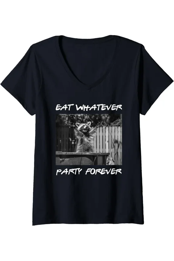 Hot Trending Tee With Eat Whatever Party Forever Trash Panda Tshirt