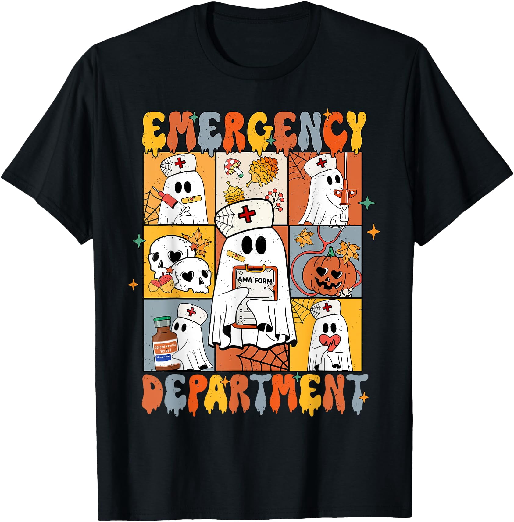 Haunted Er Hot Trending Tee With Emergency Department Cute Pumpkin Ghost Er Nurse ...