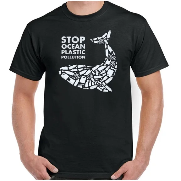 Hot Trending Tee With Environment T-Shirt Stop Ocean Plastic Pollution Mens Womens Global Warming Whale Tee