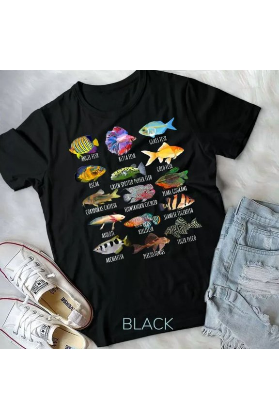 Hot Trending Tee With Fishkeeping Fish Species Biology Types Of Aquarium Fish Unisex & T-Shirt