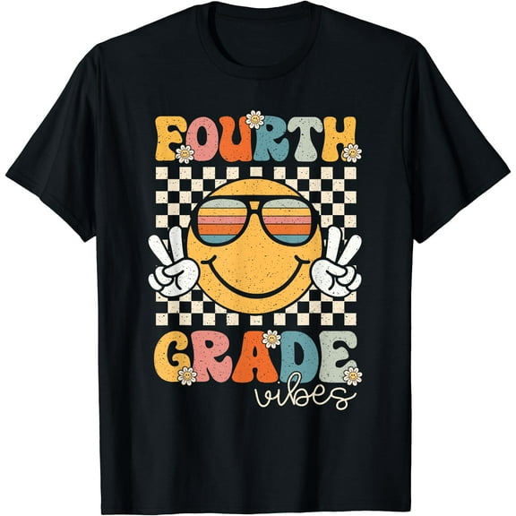 Hot Trending Tee With Fourth Grade Vibes Smile First Day Of School 4Th Grade Team T-Shirt