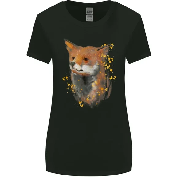 Hot Trending Tee With Fox Watercolour Womens Womens Wider Cut T-Shirt