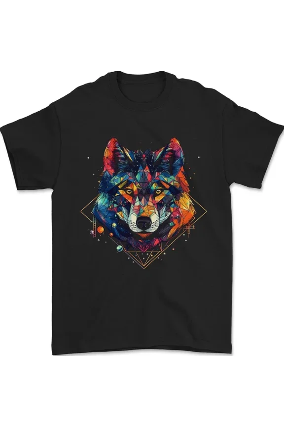 Hot Trending Tee With Geometric Wolf Wolves Mens Womens S-5Xl T-Shirt