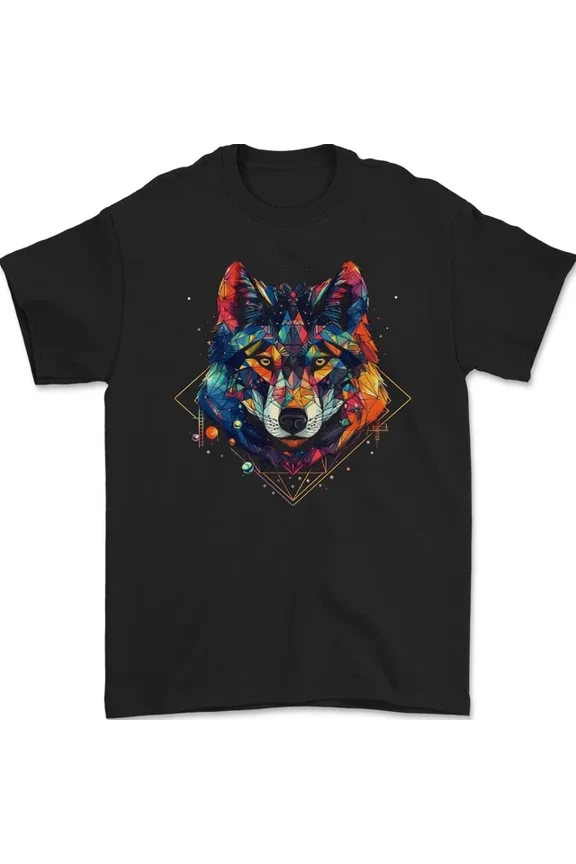 Hot Trending Tee With Geometric Wolf Wolves Mens Womens S-5Xl T-Shirt