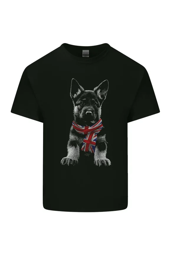 Hot Trending Tee With German Shepherd Union Jack Scarf Alsatian Mens Womens S-5Xl T-Shirt
