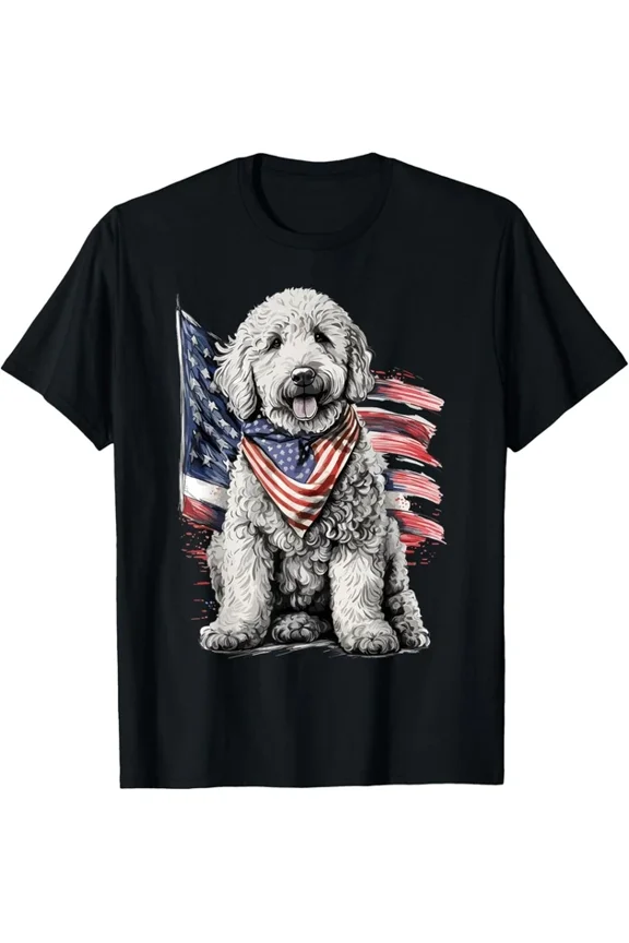 Hot Trending Tee With Goldendoodle 4Th Of July Patriotic Golden Doodle Dog Gift Unisex T-Shirt