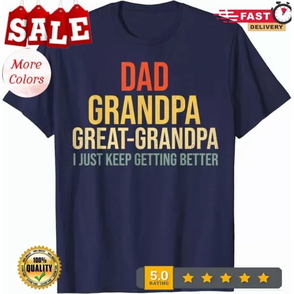 Hot Trending Tee With Great Grandpa For Fathers Day Cute Gift Idea Unisex T-Shirt